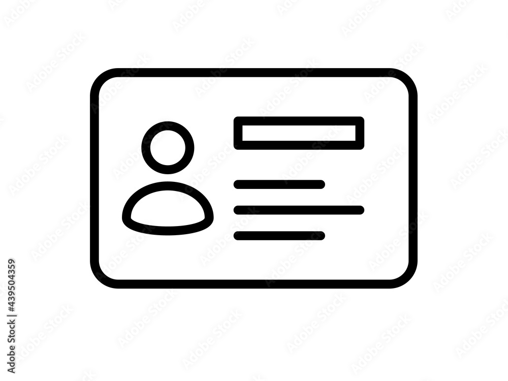identification card single isolated icon with outline style identification card single isolated icon with outline style