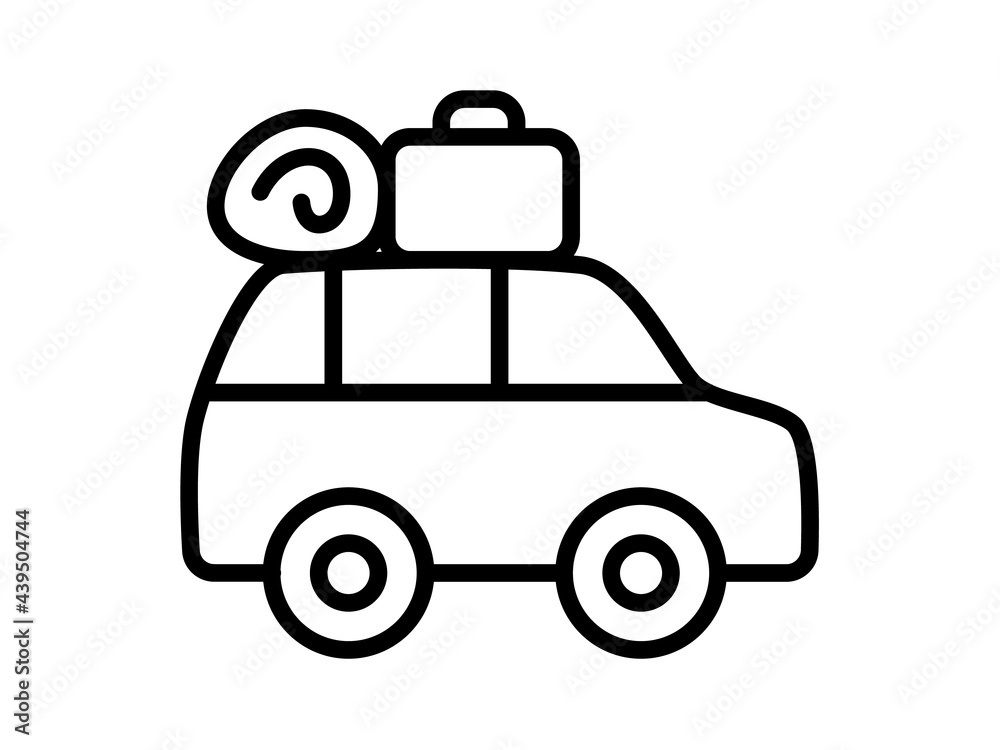 traveling car single isolated icon with outline style