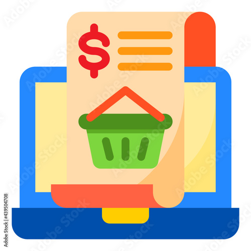 reciept flat style icon