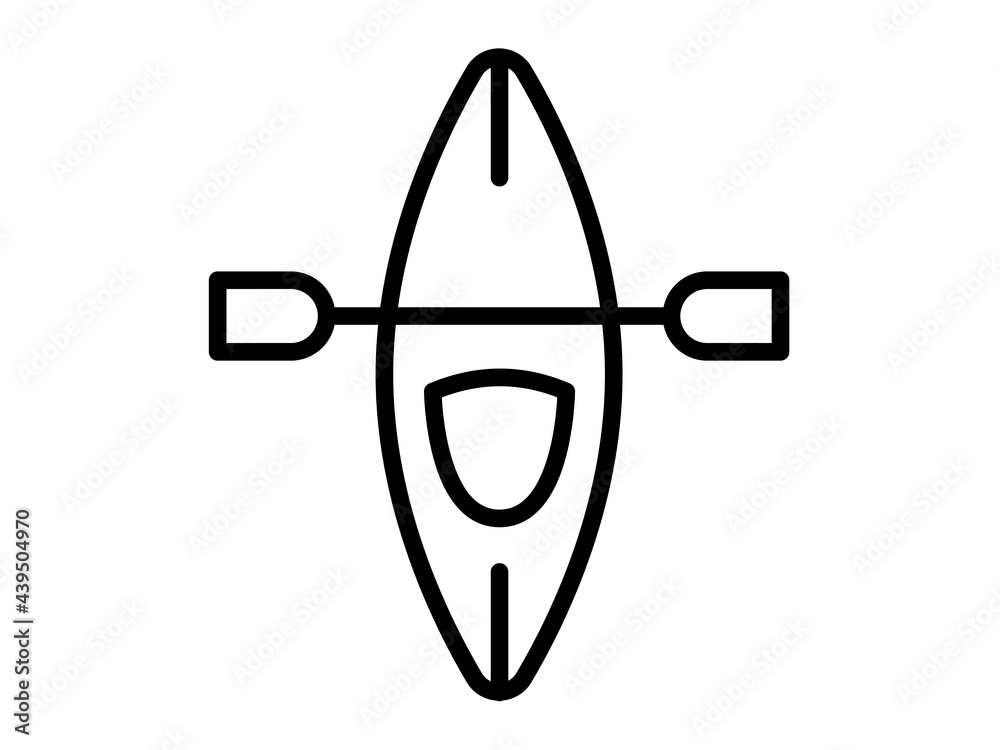 kayak canoe single isolated icon with outline style kayak canoe single isolated icon with outline style