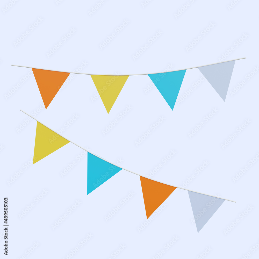 3d illustration simple object carnaval flag