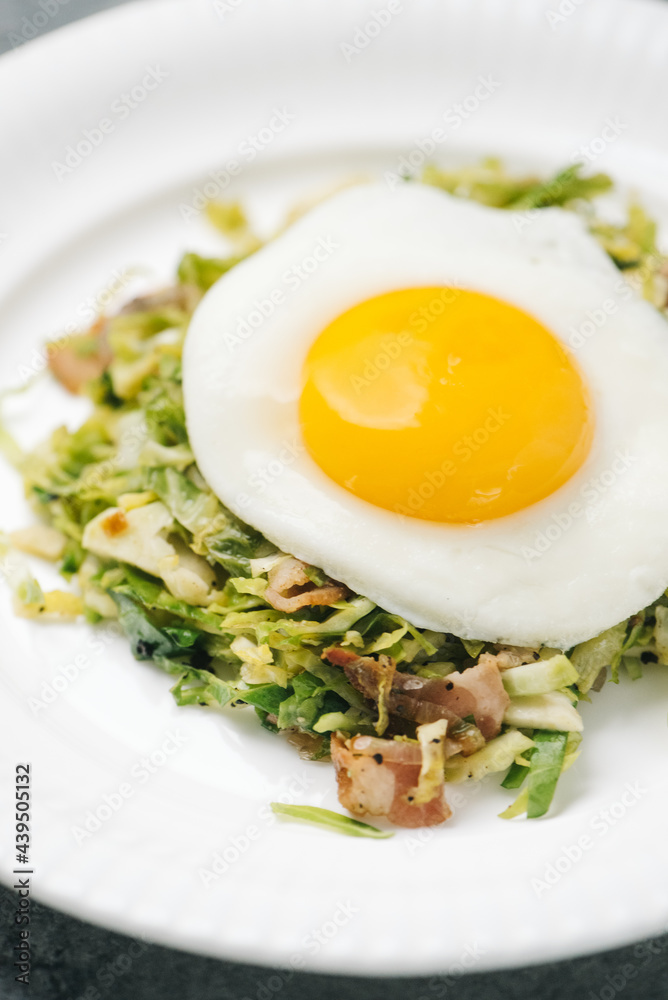 Brussels Sprouts Hash with a Fried Egg Brussels Sprouts Hash with a Fried Egg