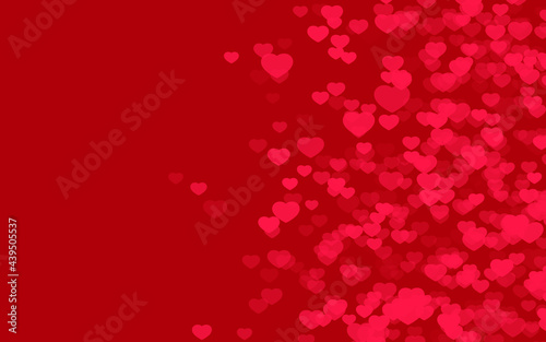 Valentine day red hearts with red background.
