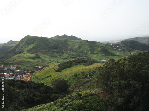 Anaga rural park  Tenerife  Spain. View of the mountains in the fog 