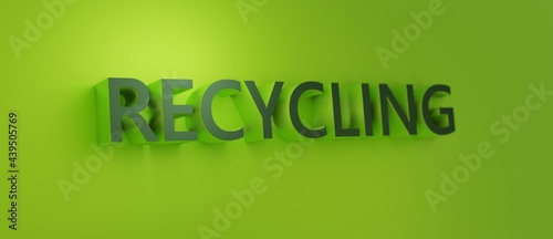 Abstract RECYCLING 3D TEXT Rendered Poster (3D Artwork)