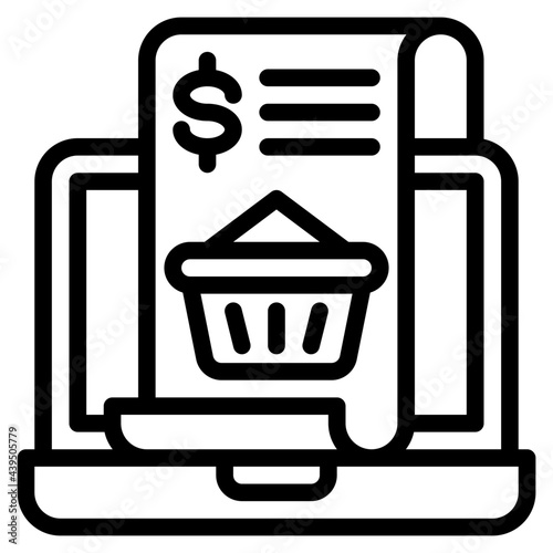 reciept outline style icon