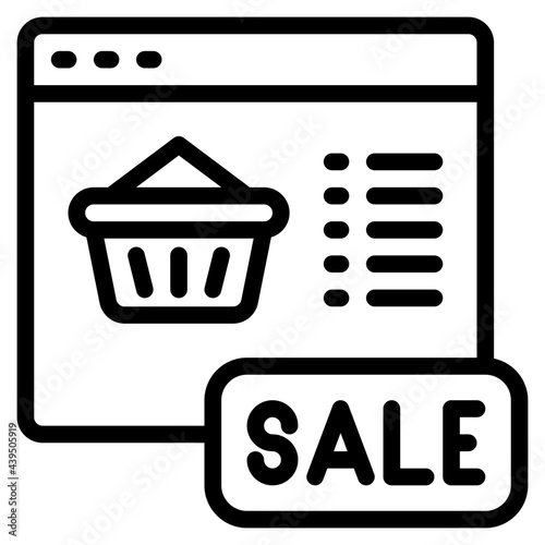 shopping outline style icon