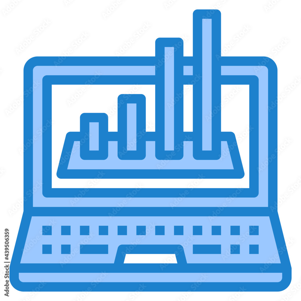 Obraz premium bargraph blue style icon