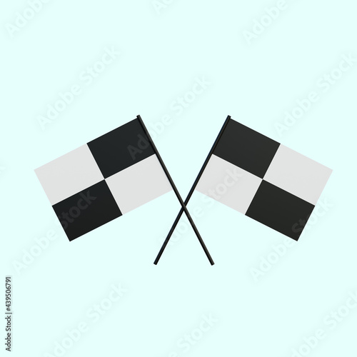 3d illustration simple object icon race flag