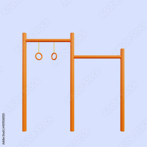 Fotografie 3d illustration lifting bar calisthenic