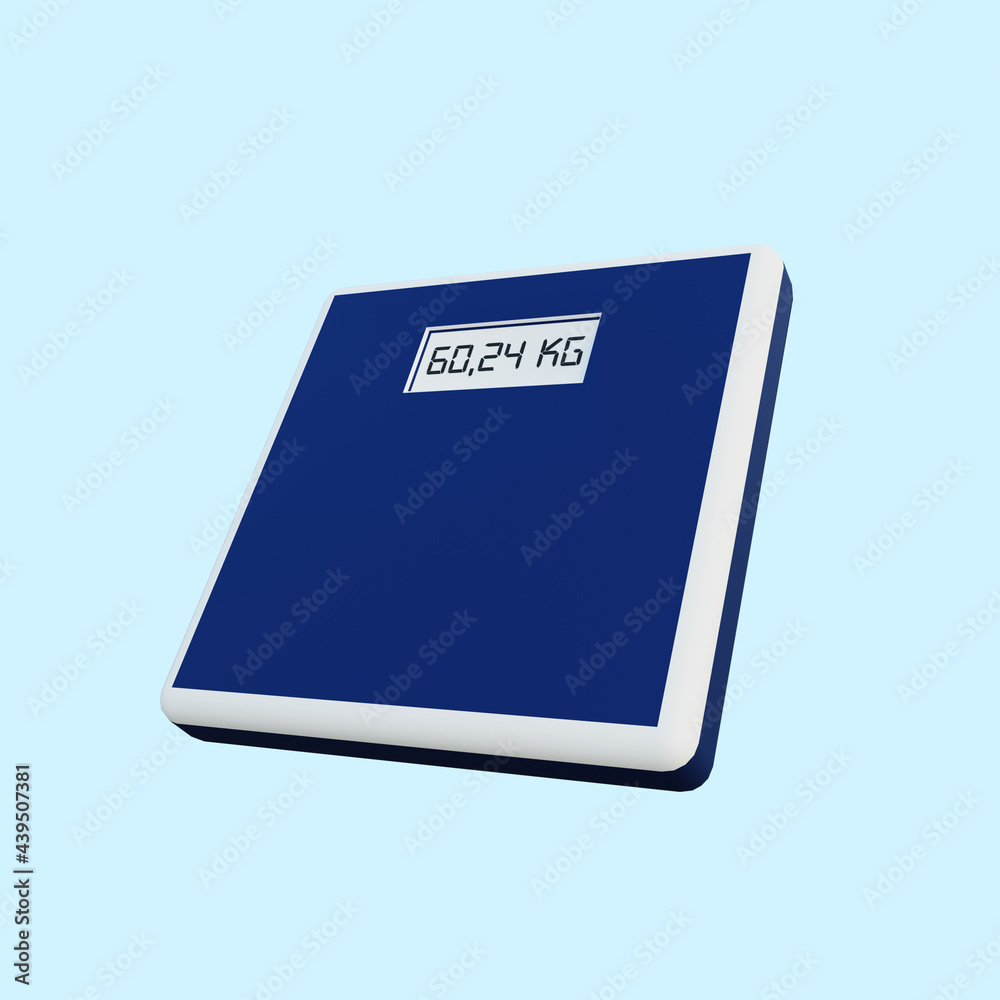 3d simple illustration of a digital weighing scale object 3d simple illustration of a digital weighing scale object