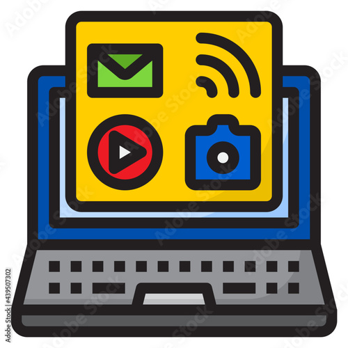 multimedia color line style icon