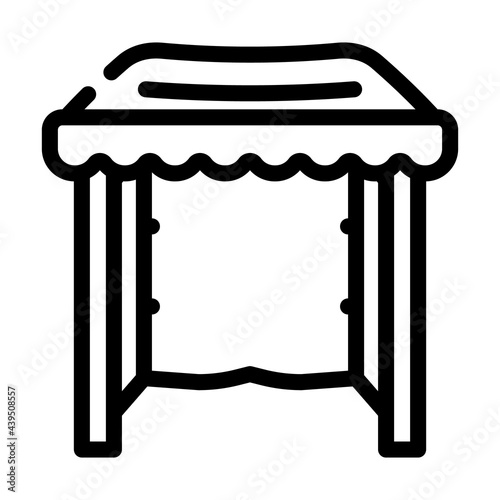 tent from plastic material line icon vector. tent from plastic material sign. isolated contour symbol black illustration