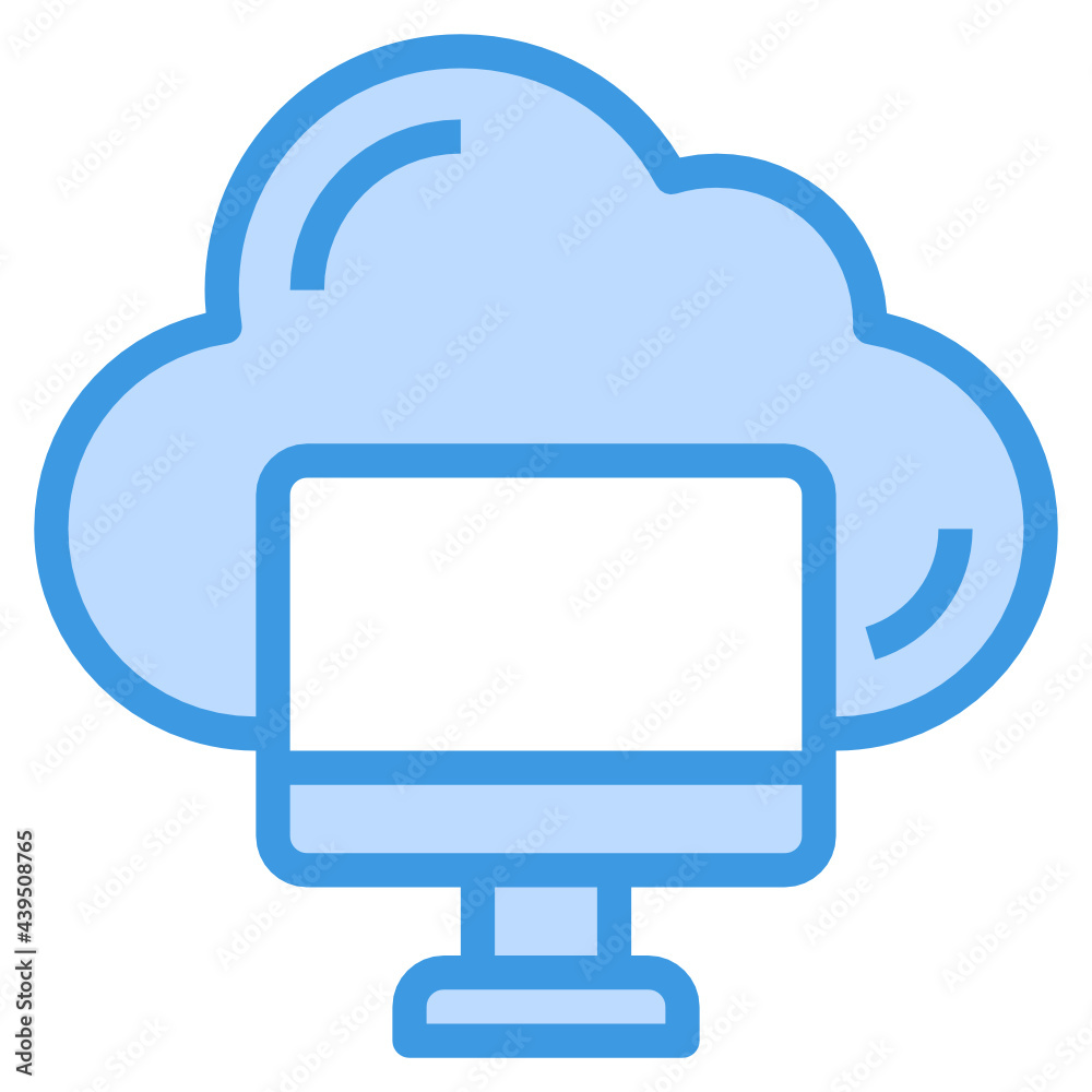 Cloud blue line icon Cloud blue line icon