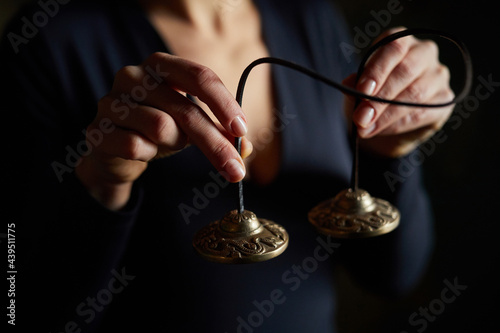 Woman doing a prayer. photo