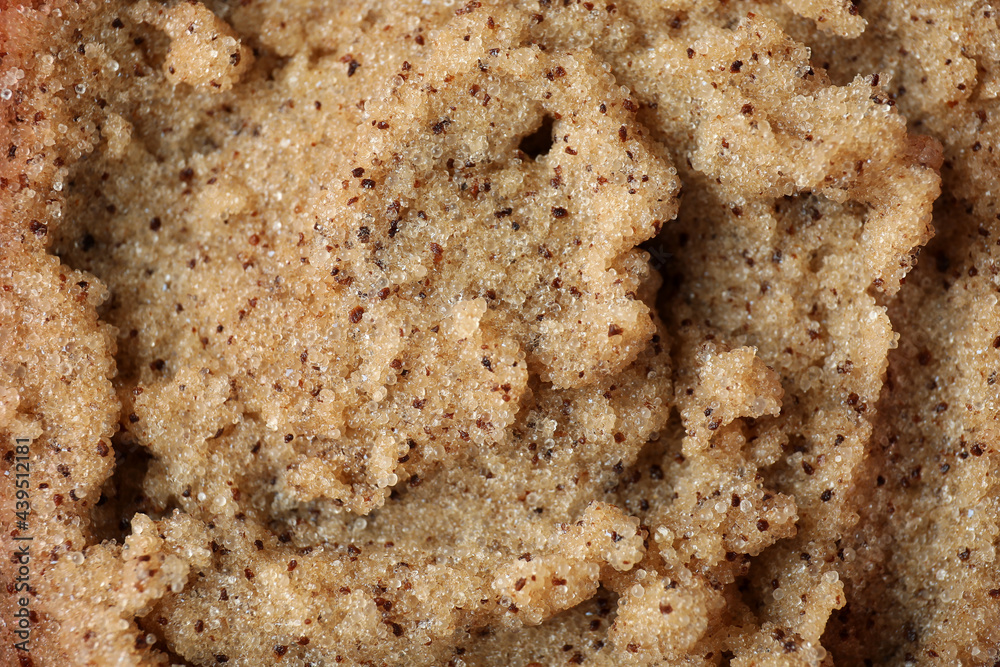 Skin care scrub on whole background, close up
