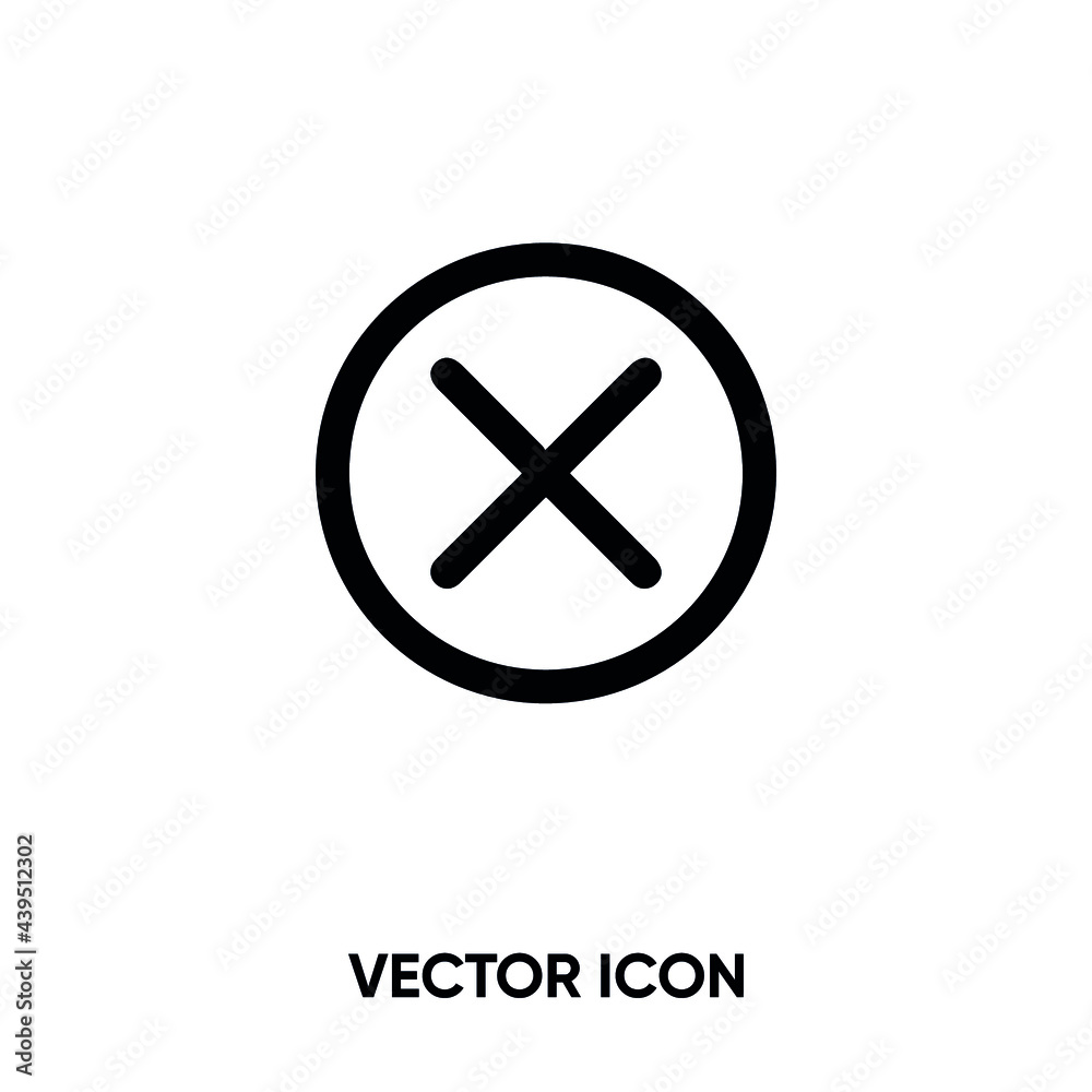 Cancel button vector icon vector . Modern, simple flat vector illustration for website or mobile app. Cancel  symbol, logo illustration. Pixel perfect vector graphics
