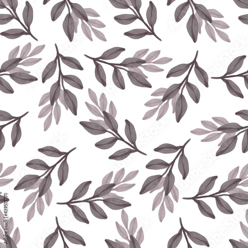 Seamless pattern of brown leaves for textile, brwon seamless pattern for background  © else_lalala