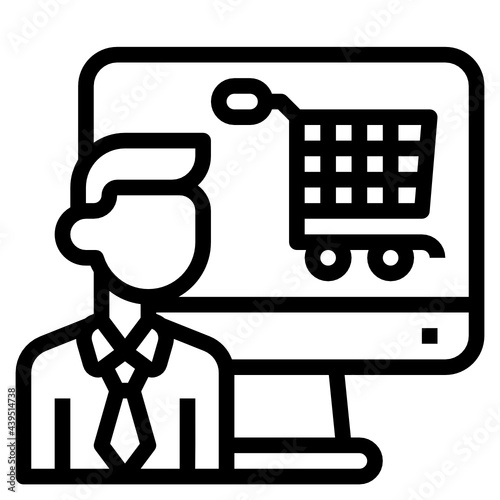 Online Shopping line icon