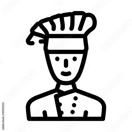 cook chef canteen worker line icon vector. cook chef canteen worker sign. isolated contour symbol black illustration