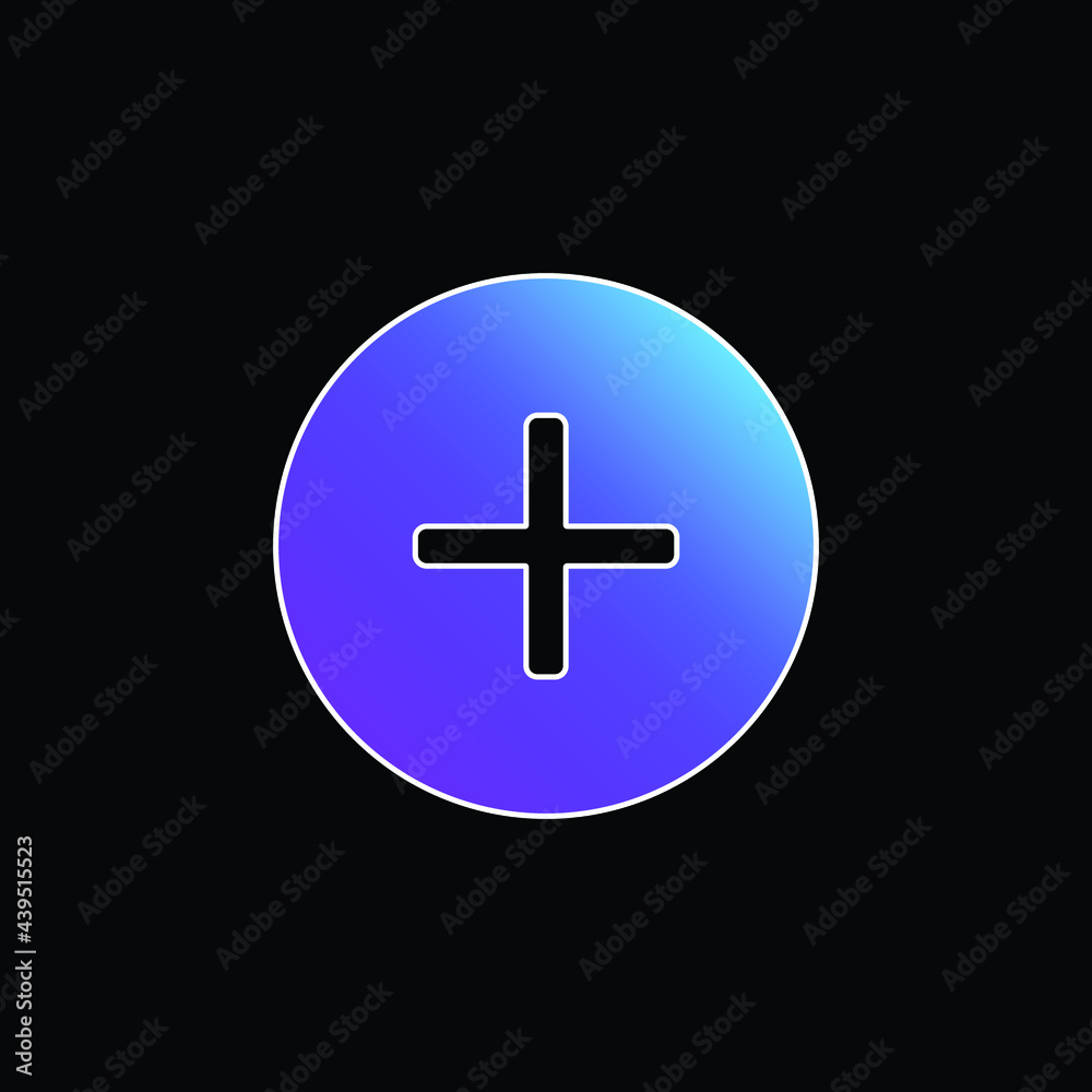 Fototapeta premium Add blue gradient vector icon