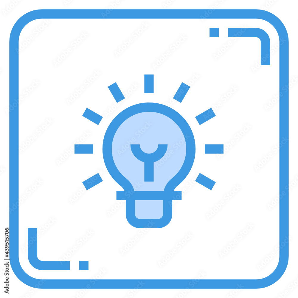 Light Bulb blue line icon