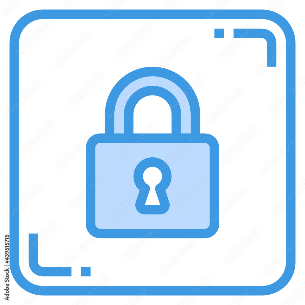 Lock blue line icon Lock blue line icon