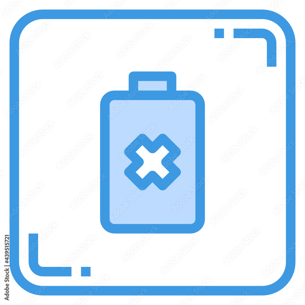 Low Battery blue line icon Low Battery blue line icon