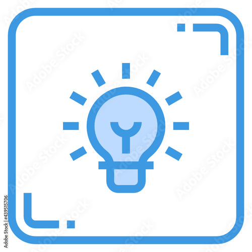 Light Bulb blue line icon