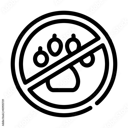 non animals in canteen mark line icon vector. non animals in canteen mark sign. isolated contour symbol black illustration