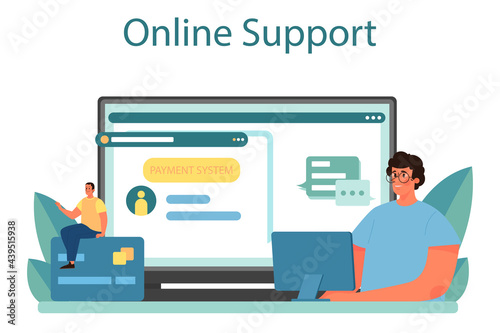 Payment system online service or platform. Website payment system