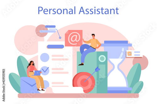 Businessperson personal assistant concept. Professional help and support