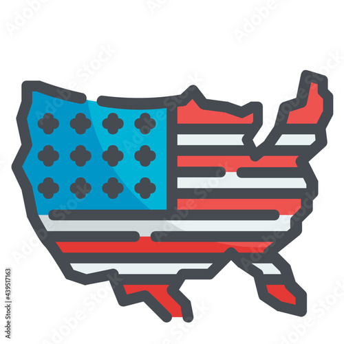 usa fill outline icon