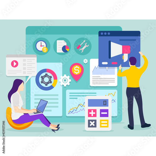 Business team working on Website search