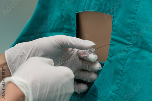 demonstration simulator for lumbar puncture and epidural anesthesia, five types of puncture blocks enhance training with different levels of challenges