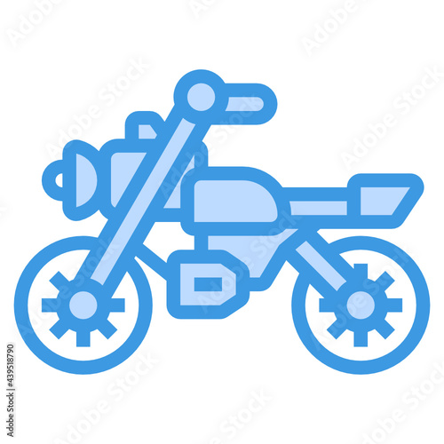 Motocycle blue line icon