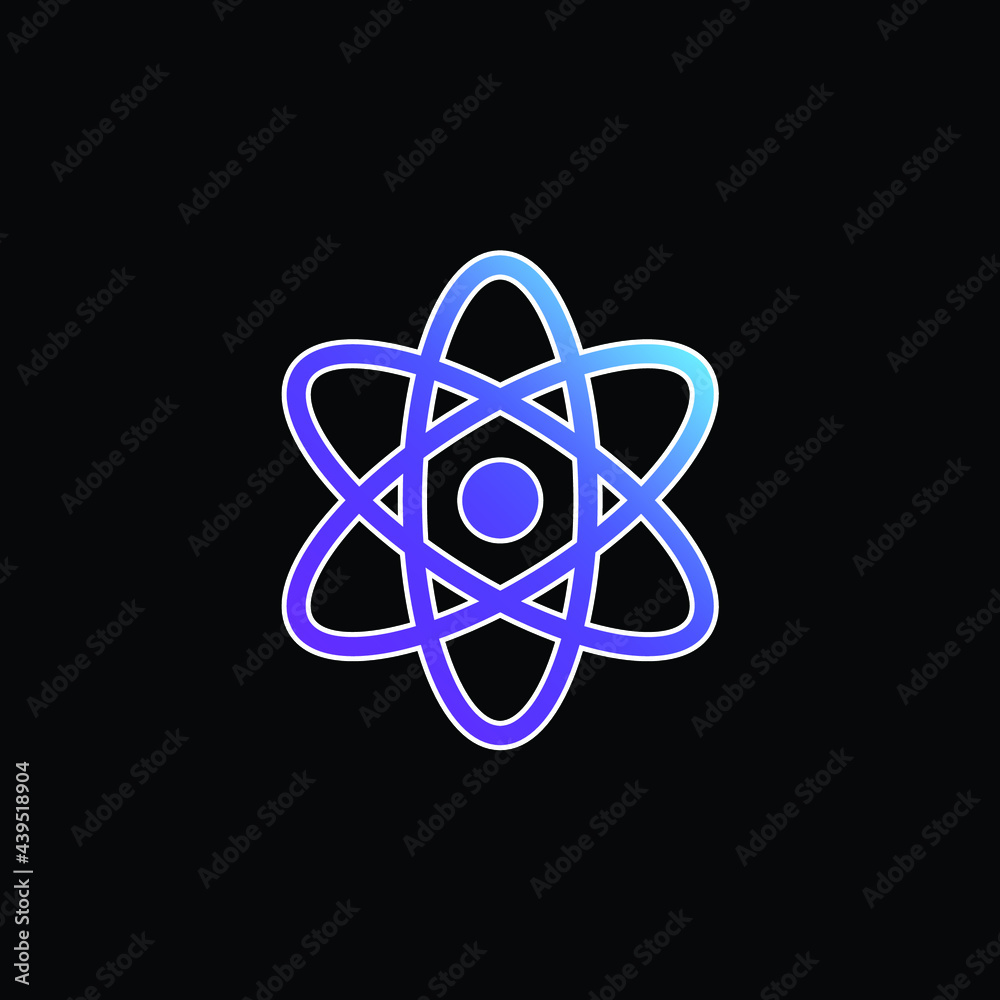 Atom blue gradient vector icon Atom blue gradient vector icon