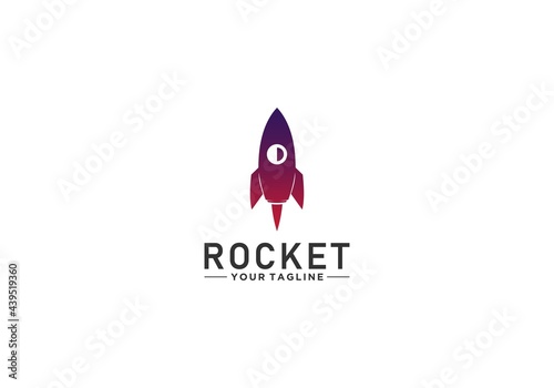 rocket logo template in white background