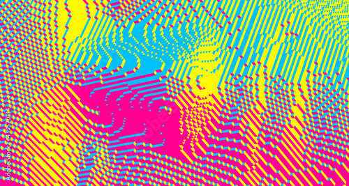 Illustration of an man's face created from small cubes. Anonymous social masking. Technology and robotics concept. Voxel art. 3D vector illustration.