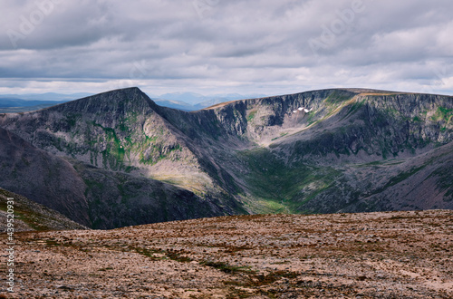 View of Sgor an Lochain Uaine (The Angels Peak) on route to Ben Macdui photo