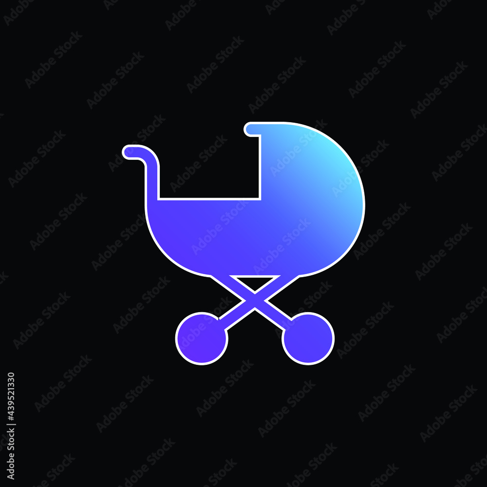 Baby Stroller blue gradient vector icon Baby Stroller blue gradient vector icon