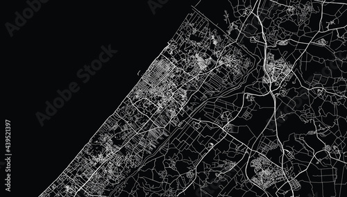 Urban vector city map of Gaza, Israel, middle east