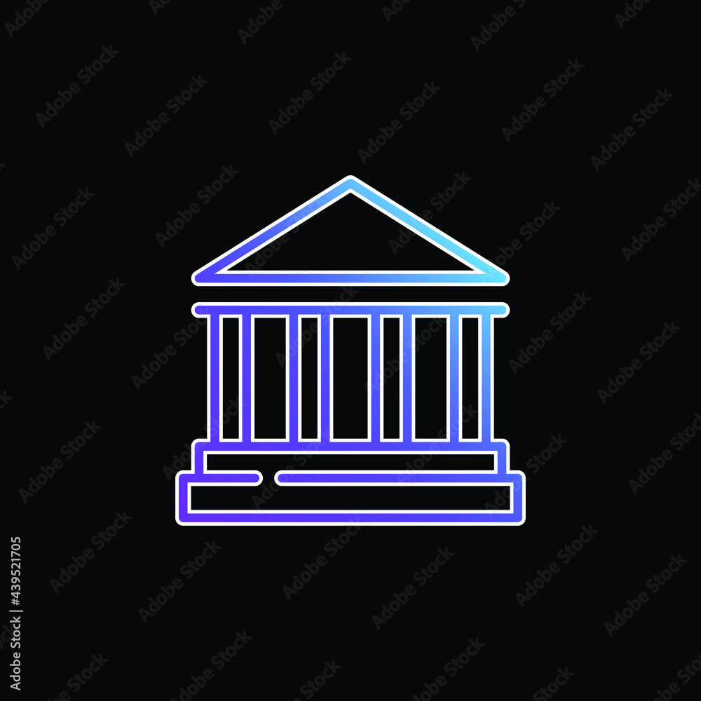 Bank Sign blue gradient vector icon Bank Sign blue gradient vector icon