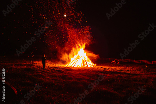 Bonfire at night photo