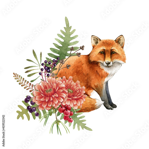 Photography Fox animal floral arrangement