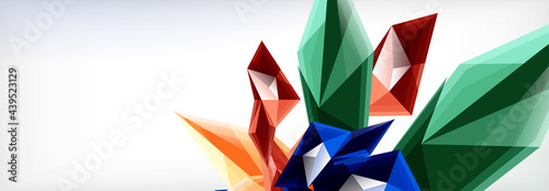 Vector 3d triangles and pyramids abstract background for business or technology presentations, internet posters or web brochure covers