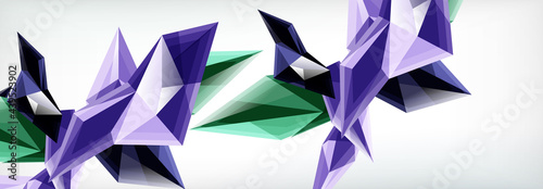 Vector 3d triangles and pyramids abstract background for business or technology presentations, internet posters or web brochure covers