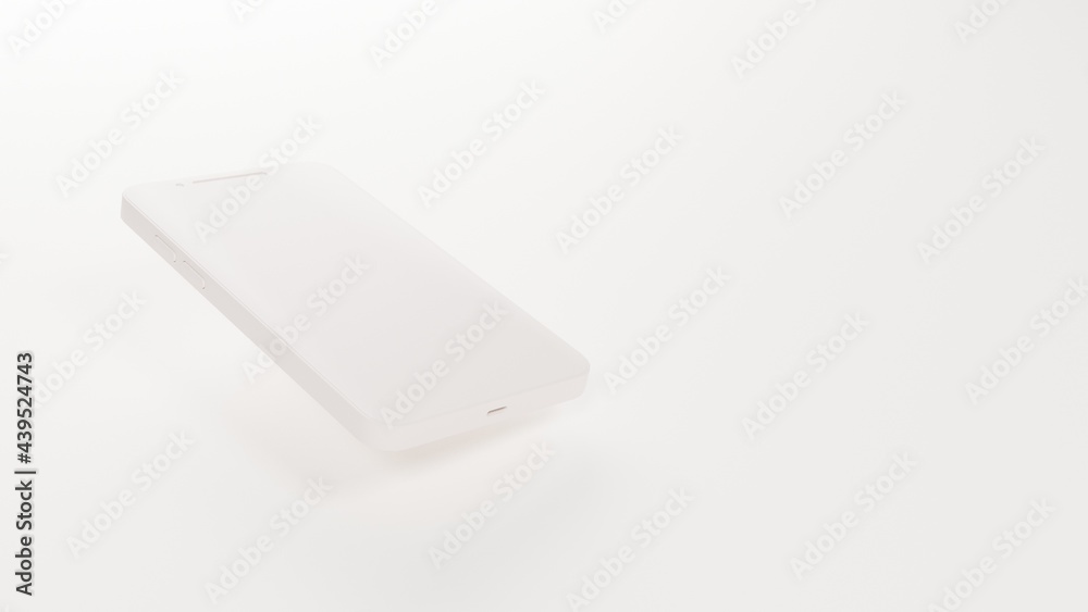 Light smartphone on a white background. 3d illustration render Light smartphone on a white background. 3d illustration render