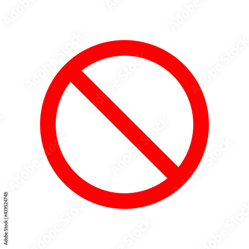 empty plain NO sign icon isolated in white background for your content.