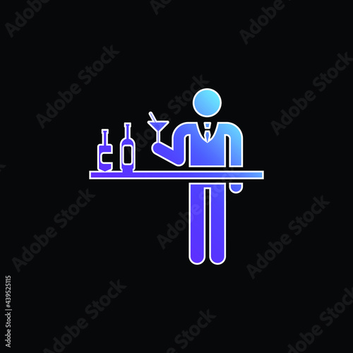 Barman blue gradient vector icon